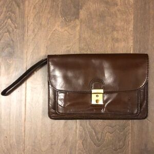 Leather wristlet clutch Made in Lebanon